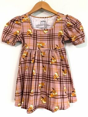 Pokemon Eevee Pink Plaid Dress Girl’s Size XS 4/5